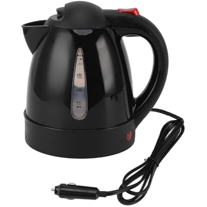 BROLEO Car Electric Kettle 24V 1000Ml Portable Car Kettle Water Boiler With Auto Shut Off  Cigarette Lighter Stainless Steel Road Trip Car Truck Water Heater For Hot Water Tea Coffee - Image 1