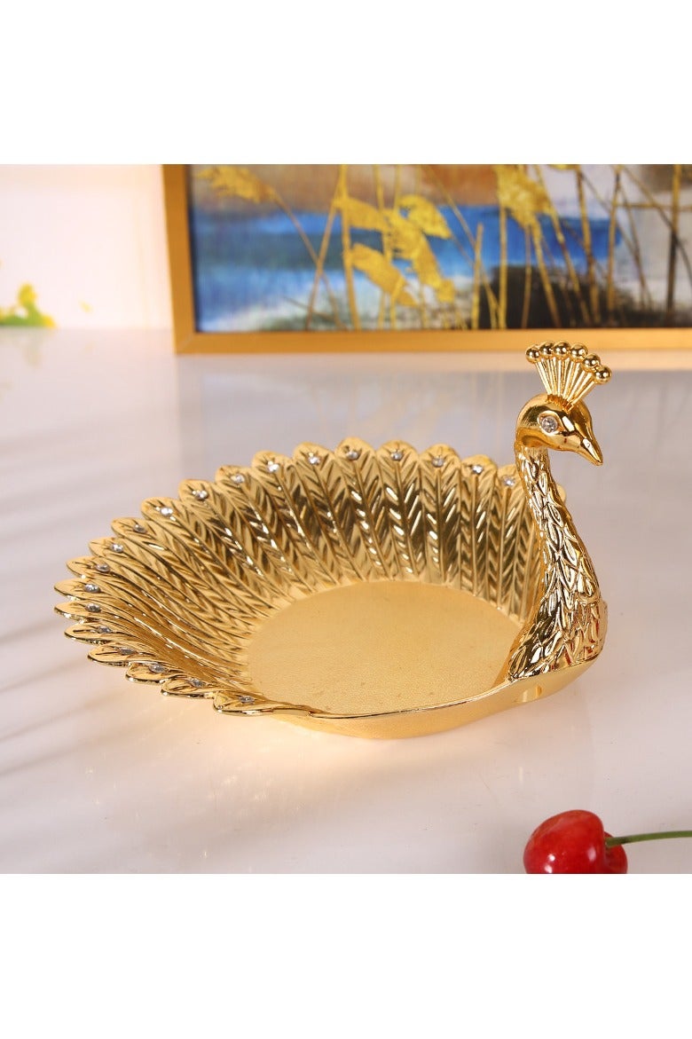 عام صحن فواكه معدني على شكل بجعة، صحن ذهبي صغير للحلوى والمقرمشات، مناسب للفنادق والمنازل. - Image 3