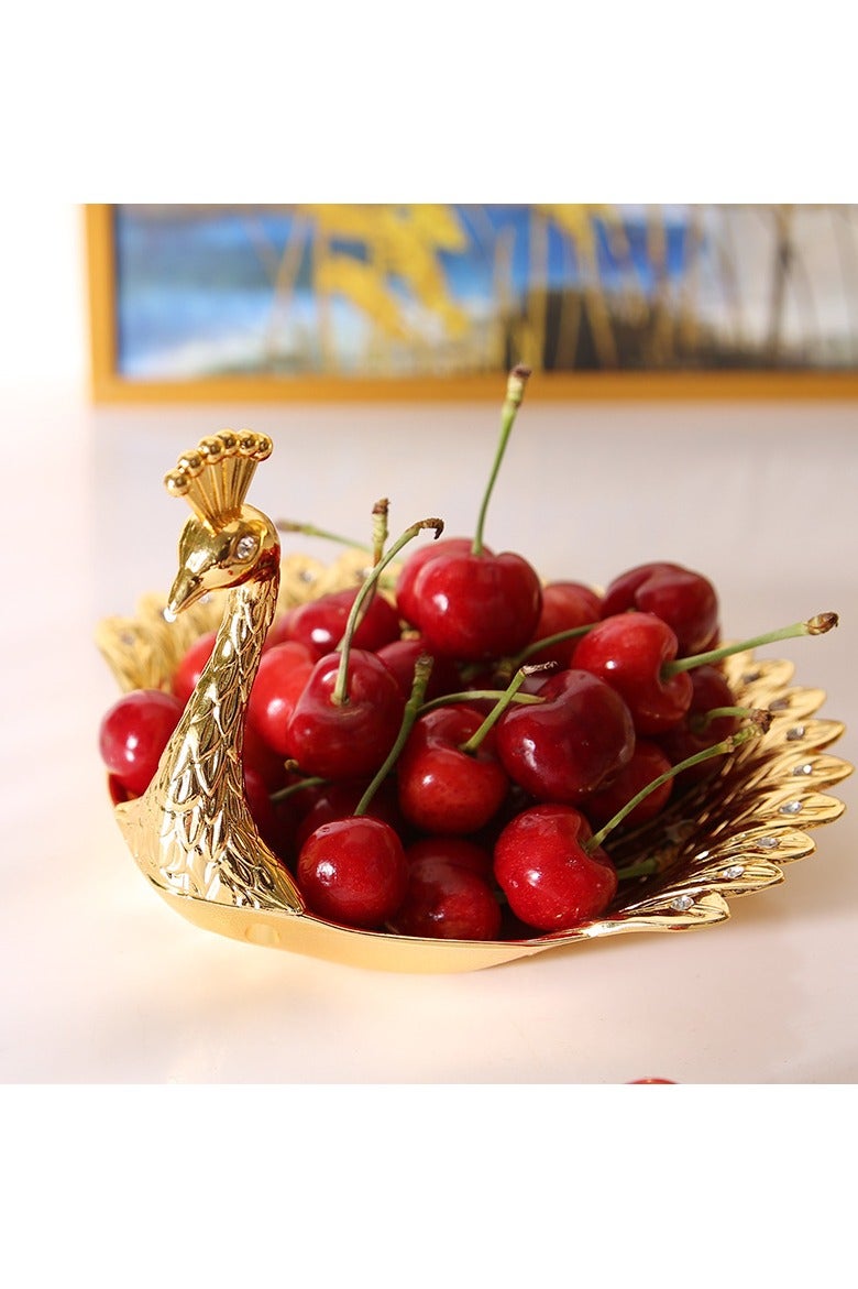 عام صحن فواكه معدني على شكل بجعة، صحن ذهبي صغير للحلوى والمقرمشات، مناسب للفنادق والمنازل. - Image 2