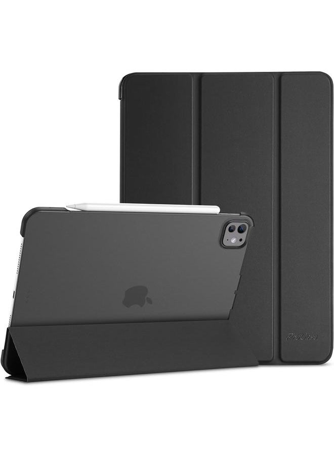 Procases - Smart Case For Ipad Pro 11 Inch Case M4 2024 Model A2836 A2837 A3006 Slim Folio Stand Hard Back Shell Protective Tablet Cover For 5Th Generation Ipad Pro 11" M4 2024 Black - Image 1