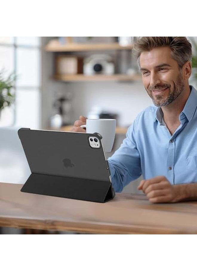 Procases - Smart Case For Ipad Pro 11 Inch Case M4 2024 Model A2836 A2837 A3006 Slim Folio Stand Hard Back Shell Protective Tablet Cover For 5Th Generation Ipad Pro 11" M4 2024 Black - Image 1