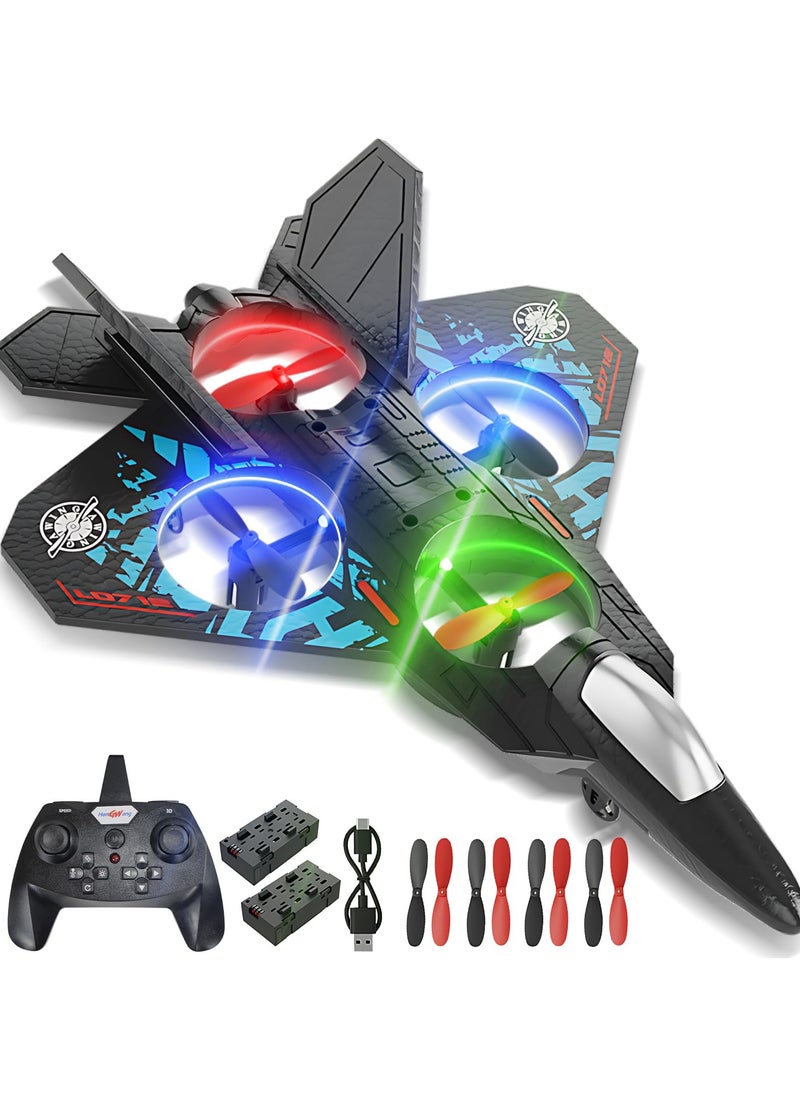 Mi VAZA - RC Aircraft, 2.4GHz Wireless Control Plane, L0712 4-Channel Remote Control Jet, Fighter-Style Remote Airplane, Toy Aeroplane with Colorful Lights, Ideal for Kids, Beginners, and Adults. - Image 1