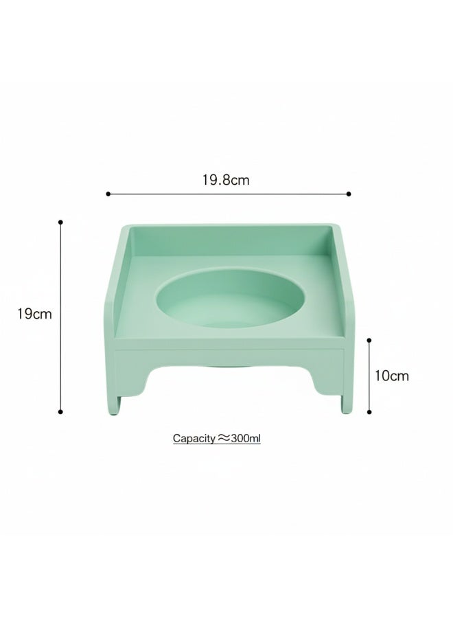 EPET Elevated Pet Bowl for Cats & Small Dogs - Raised Ceramic Food Water Dish - Modern Anti-Vomit Design Ergonomic Feeder Stand (Green) - Image 2