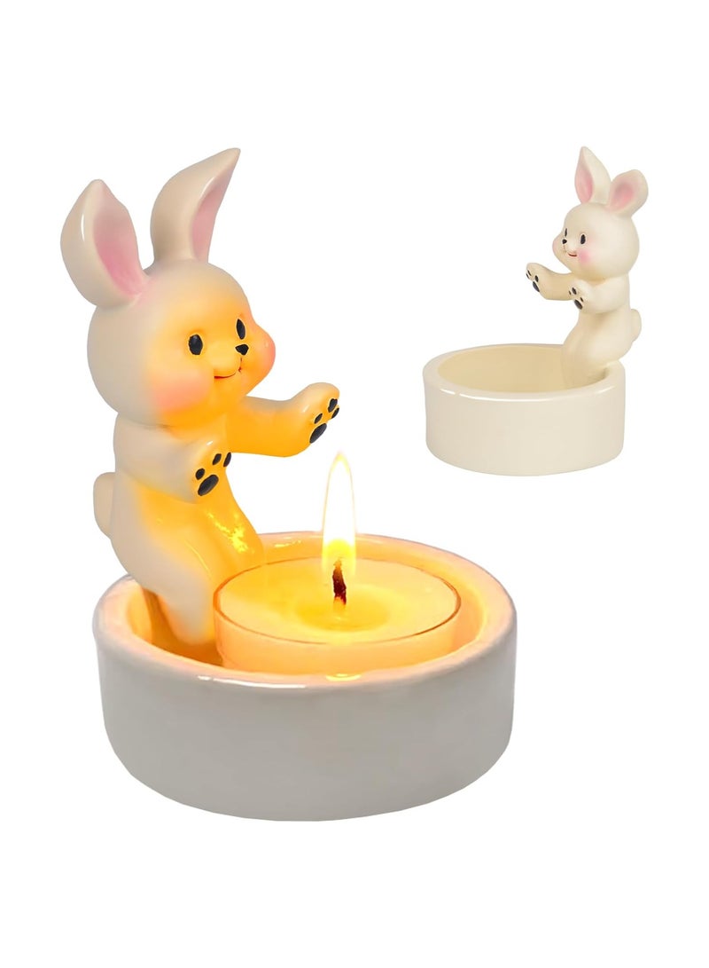 SYOSI Rabbit Candle Holder Rabbit Tea Light Candle Holders Rabbit Warming Paws Candle Holder Candles Holders Home Party Weddings Gift Cute Candles Holder Home Accessories for Rabbit Lovers - Image 1