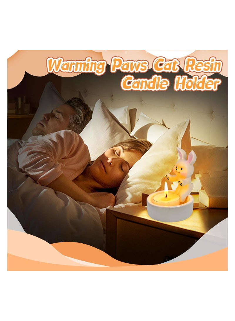 SYOSI Rabbit Candle Holder Rabbit Tea Light Candle Holders Rabbit Warming Paws Candle Holder Candles Holders Home Party Weddings Gift Cute Candles Holder Home Accessories for Rabbit Lovers - Image 3