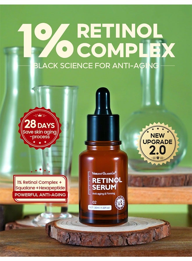 Vibrant Glamour Retinol Serum Anti Aging and Firming 30ml, Collagen Firming Serum, Tightening Skin, Lifting Lighting, Pore refinement, Fade Fine Lines Deep Care Essence - Image 3