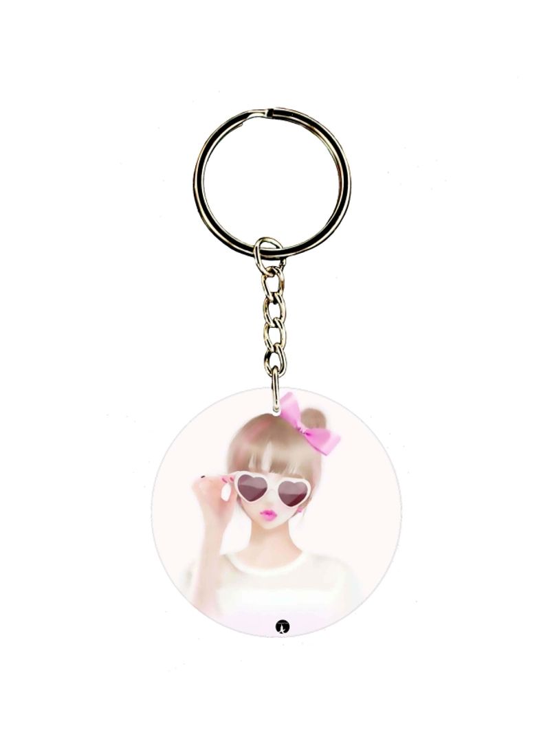 RKN Girl Printed Dual Sided Keychain