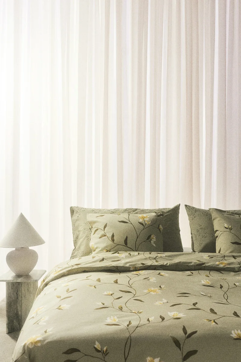 اتش اند ام طقم غطاء لحاف قطني بمقاس دوبل/ كينج