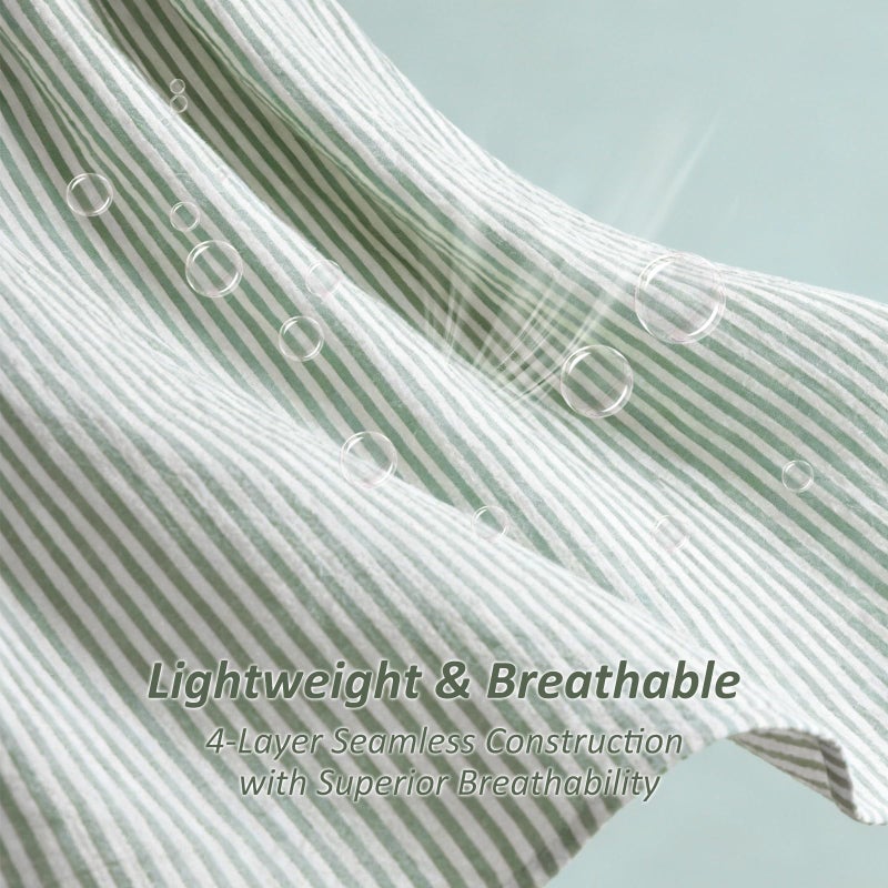 EMME Cotton Muslin Large Throw Blanket Couch Breathable Gauze Soft Lightweight Bed Blankets Adults (Striped Sage Green, 50"x70") - Image 5