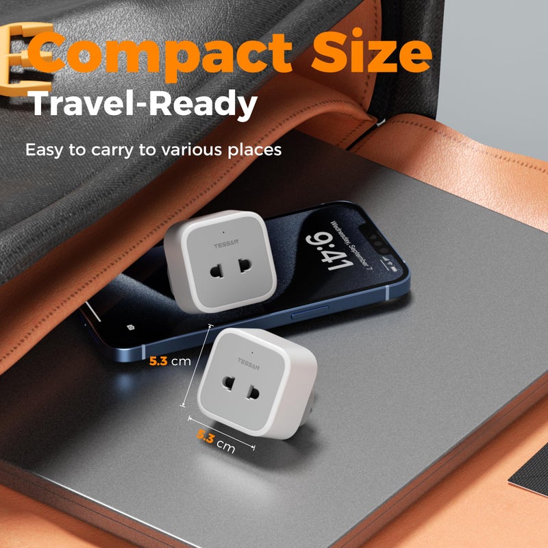TESSAN Shaver Plug Adaptor UK, 10A Fused 2 pin to 3 pin Toothbrush Adapter - Image 4