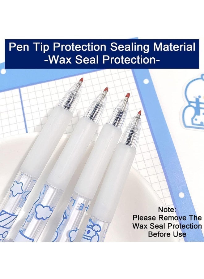 حزمة من 6 قلام حبر هلام لطيف ، قلام هلام قابلة للسحب 0.5 مم ، نقطة رقيقة سلسة الكتابة القلم ، نقطة الرصاصة ، لوازم مكتب كاواي الدب ، لمكتب المدرسة المنزل - Image 2