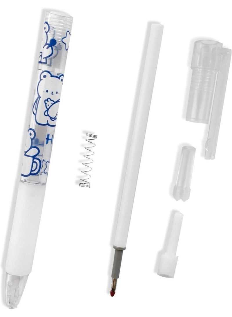 حزمة من 6 قلام حبر هلام لطيف ، قلام هلام قابلة للسحب 0.5 مم ، نقطة رقيقة سلسة الكتابة القلم ، نقطة الرصاصة ، لوازم مكتب كاواي الدب ، لمكتب المدرسة المنزل - Image 5