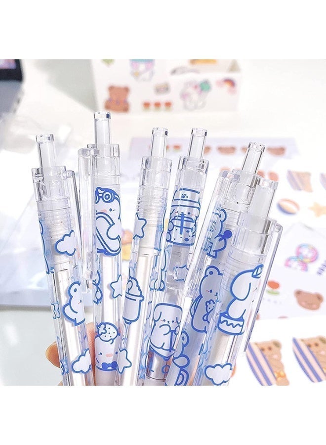 حزمة من 6 قلام حبر هلام لطيف ، قلام هلام قابلة للسحب 0.5 مم ، نقطة رقيقة سلسة الكتابة القلم ، نقطة الرصاصة ، لوازم مكتب كاواي الدب ، لمكتب المدرسة المنزل - Image 3