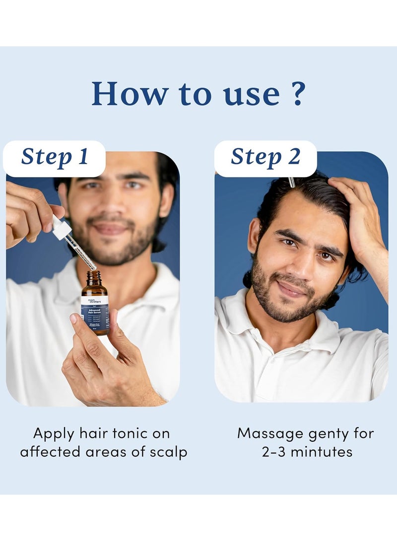 Man Matters Advanced Hair Serum 30ml - 23% actives (3% Redensyl, 2% Anagain & 1% Aminexil, Rosemary Leaf Extract) - Improves Hair Density & Promotes Hair Growth - Paraben Free - Image 4