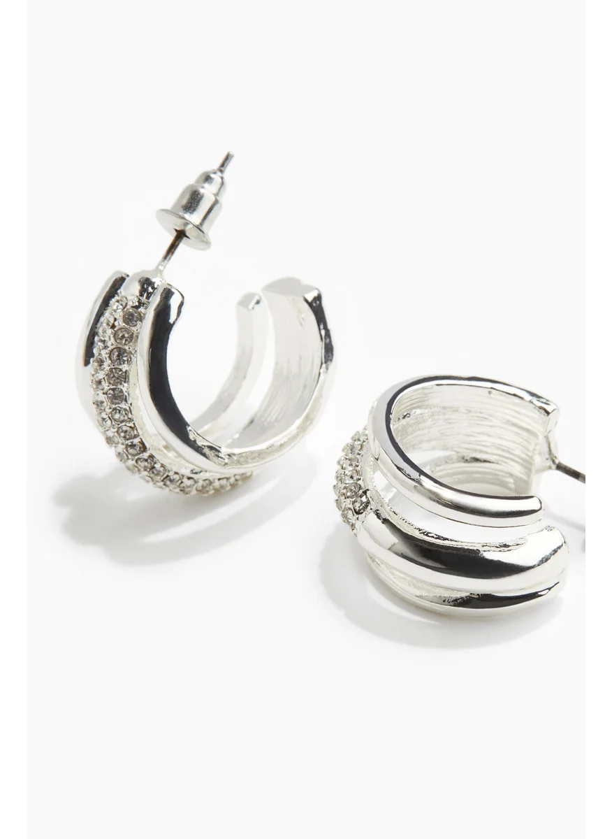 H&M Rhinestone-Embellished Hoop Earrings