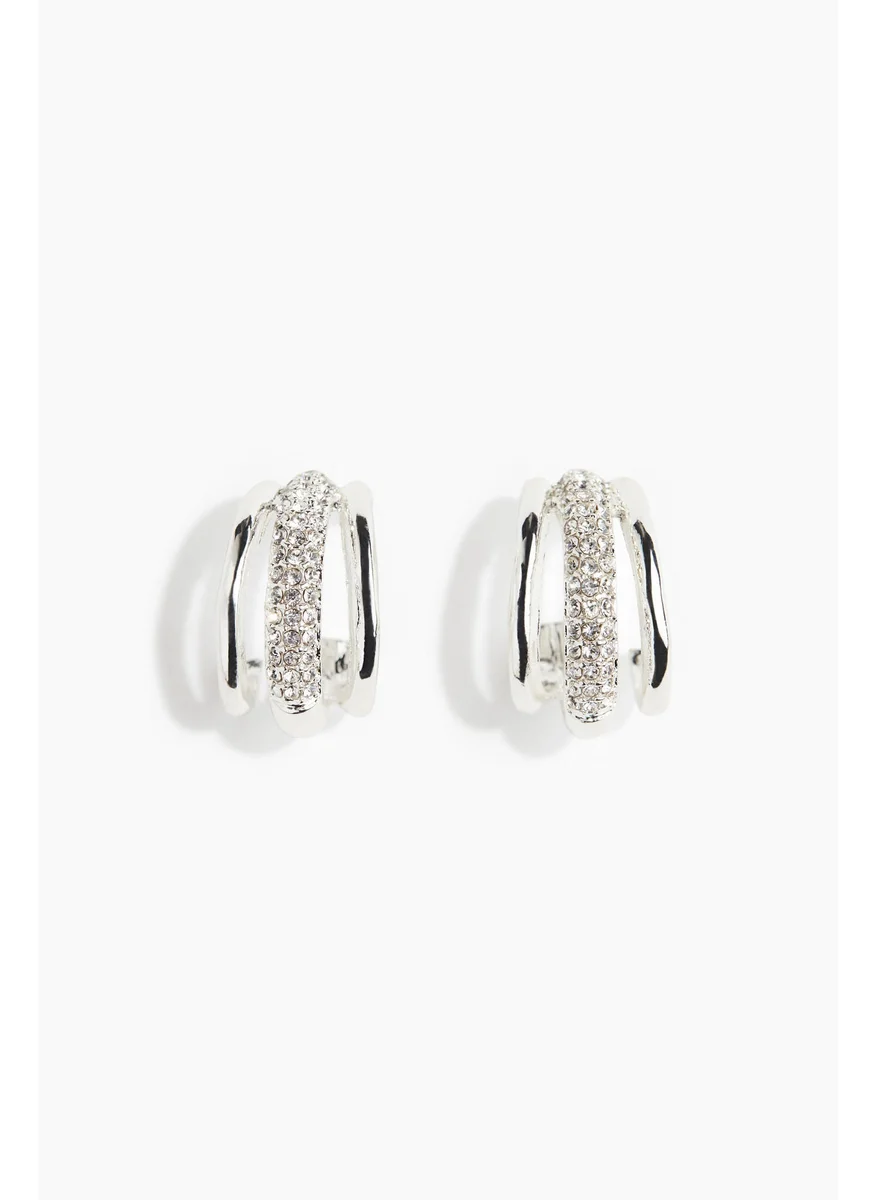H&M Rhinestone-Embellished Hoop Earrings