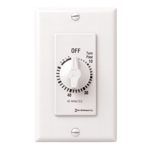 Intermatic FD60MHW 60-Minute Spring-Loaded Wall Timer, White - Image 1