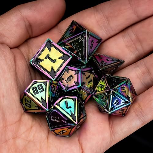 UDIXI Metal Dice Set DD 7Piece Heavy Metallic DND Dice Set RPG Set with Gorgeous Gift Case for Role Playing Game and Tabletop Game Colorful - Image 5
