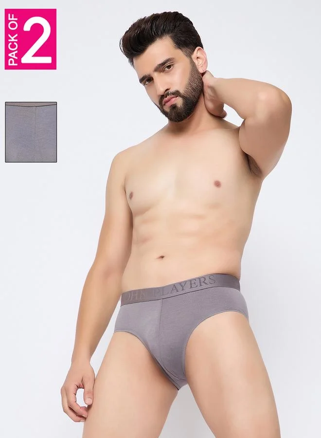جون بلاير John Player Pack of 2 - Logo Detail Waistband Briefs