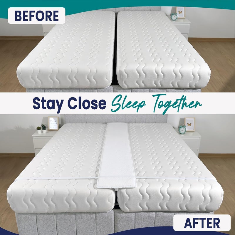 EPHEDORA 12" Extra Wide Bed Bridge Twin XL to King Converter Kit - Split King Gap Filler for Adjustable Bed - Mattress Connector & Gap Filler for Bed - 25D Memory Foam - Image 2
