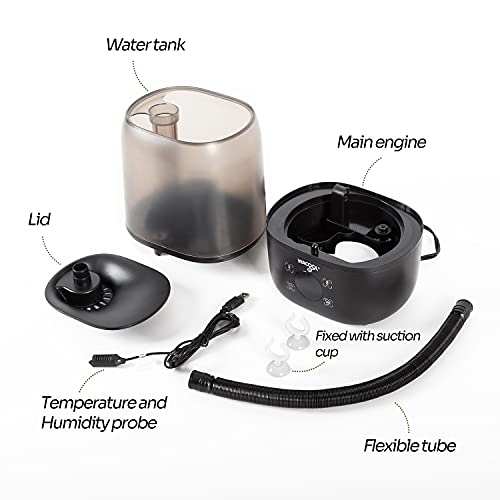 WACOOL Reptile Fogger with Humidity Controller, 4L Large Tank Reptile Humidifier with Humidistat & Extended Hose, Automatic Terrarium Fogger for Beared Dragon Lizard Gecko Snake Tortoise - Image 3