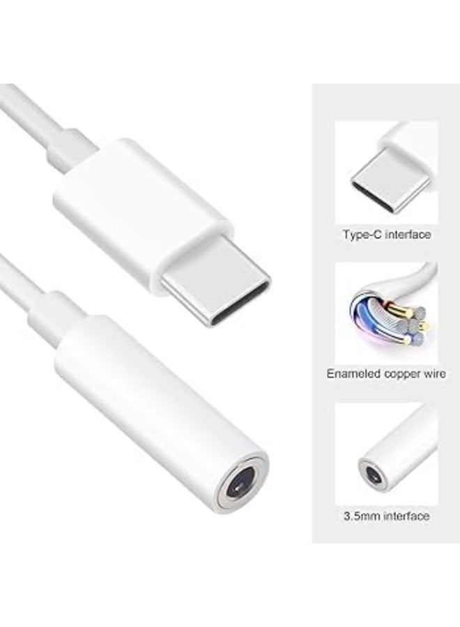 Type-C to 3.5mm audio jack adapter/connector, white - Image 2