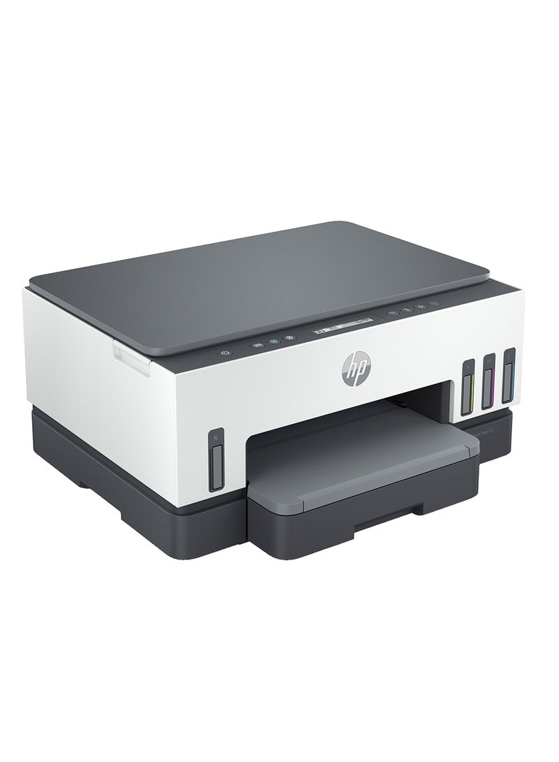 HP طابعة سمارت تانك 720 الكل في واحد للطباعة اللاسلكية/ الطباعة/ المسح الضوئي/ النسخ/ الطباعة المزدوجة التلقائية طراز 6UU46A أبيض/رمادي - Image 1