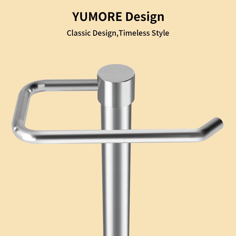 YUMORE Hand Towel Holder Stand Countertop Towel Rack Free Standing Towel Bar Hanger for Bathroom Kitchen (Brushed Nickel) - Image 4