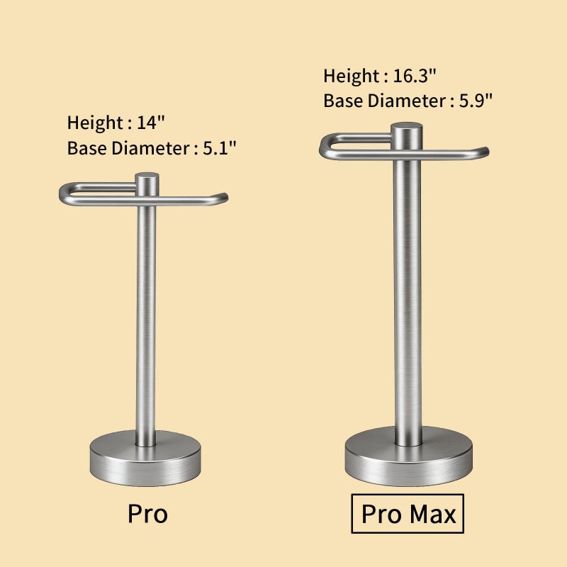 YUMORE Hand Towel Holder Stand Countertop Towel Rack Free Standing Towel Bar Hanger for Bathroom Kitchen (Brushed Nickel) - Image 3