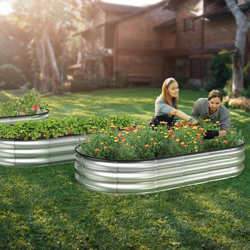 Winpull Raised Garden Bed Kit, 6x3x1 ft Galvanized Planter Box Outdoor with Safety Edging, Large Metal Raised Beds for Gardening Vegetables Flower Herb (Silver) - Image 5