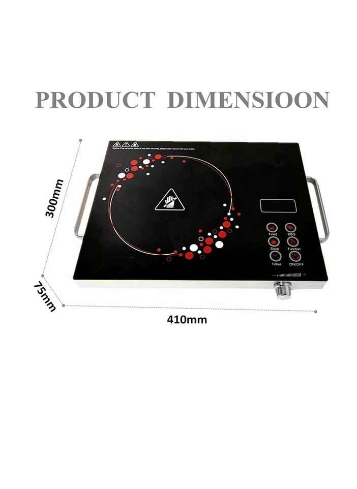 Generic - Single Infrared Burner with Tempered Glass – Compact and Portable Electric Cooktop, Even Heating, Easy to Clean Surface, Ideal for Small Spaces and Travel - Image 1