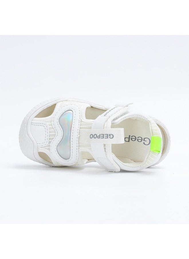 hibobi - Children's Sandals Soft Sole Anti-Slip Velcro Casual Sandals Suitable for Boys and Girls - White - Image 1