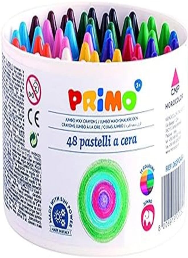 PRIMO - Primo 062PC48A Jumbo Wax Crayons - Set of 48 Pieces, Multi Color - Image 1
