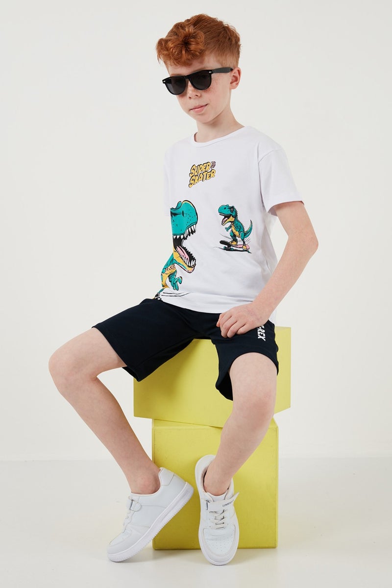 Lela Cotton Regular Fit Crew Neck Top and Bottom Set with Shorts Boy's Suit 6212013 - Image 1