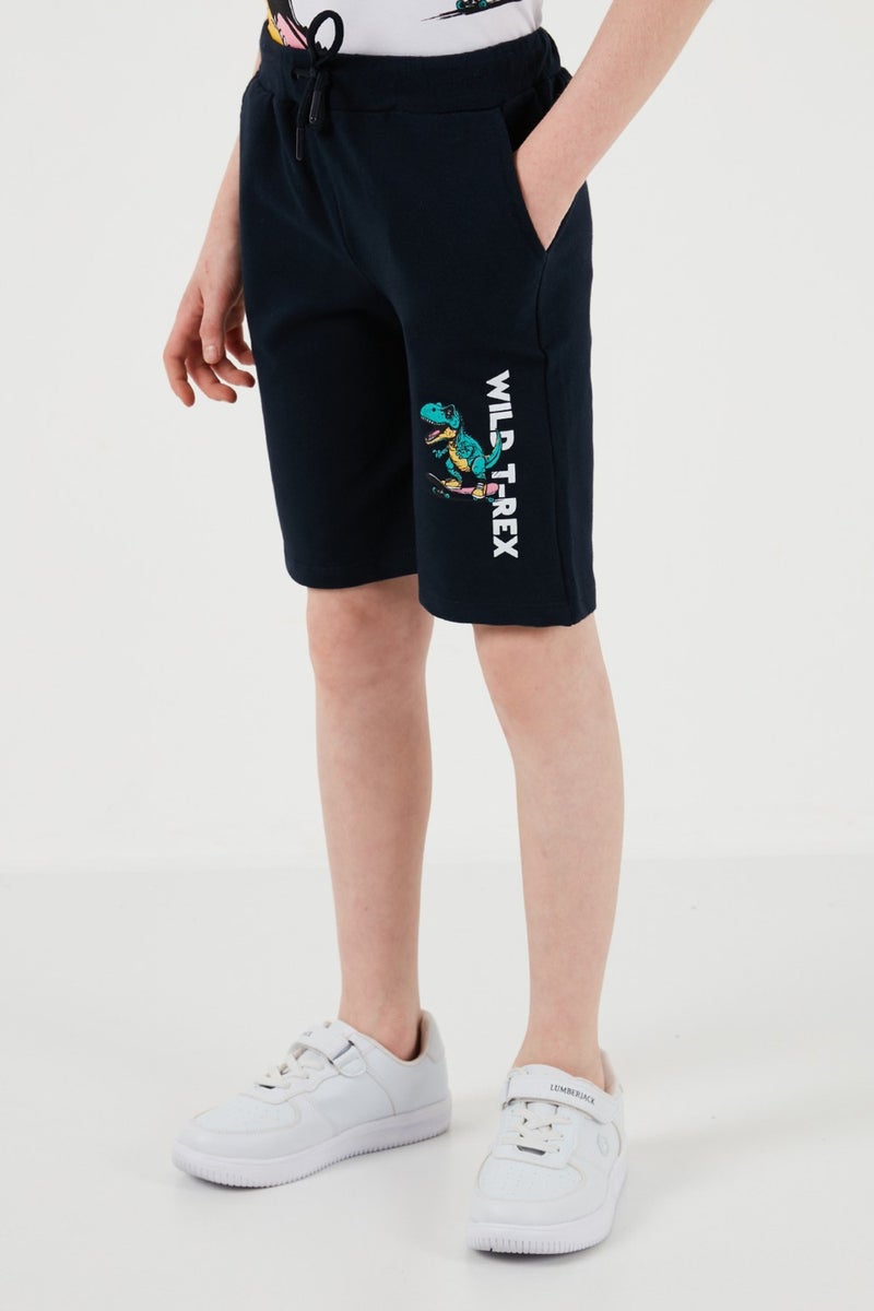 Lela Cotton Regular Fit Crew Neck Top and Bottom Set with Shorts Boy's Suit 6212013 - Image 4