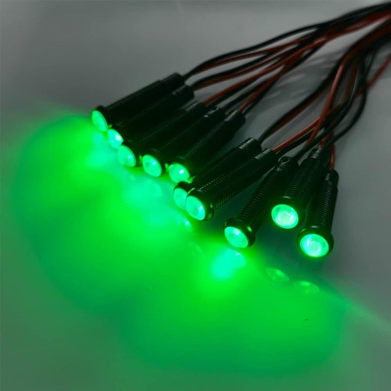 Gebildet 10pcs LED Plastic Indicator Pilot Light 110VAC Mounting Hole Size 6mm(Green) - Image 4