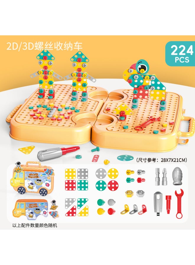 Children's Screw-twisting Educational Toy Nut Combination Screw Disassembly Simulation Electric Baby Repair Toolbox Toy - Image 1