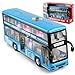 Cdymkf 1128cm Double Decker Bus Toy with Lights  Sounds Scale116 Friction Powered Bus Toy for Kids with Indoor Ceiling Lights and 4 Different Sounds  Gift for Kids Ages 3 Bule - Image 2