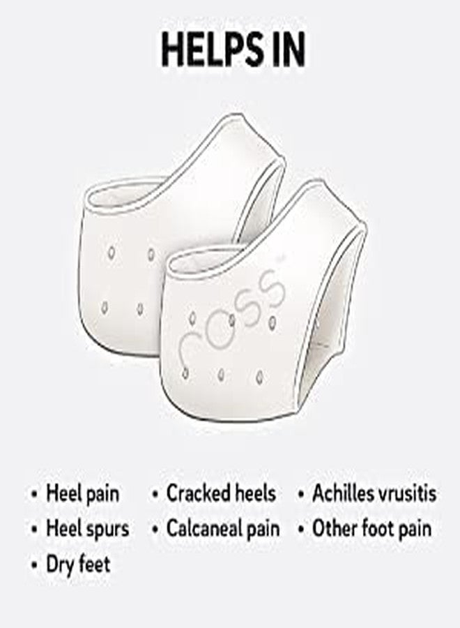 Silicone Heel Protector Socks, Nude, Moisturizing Gel Cushions, One Size, 2 Pieces - Image 2