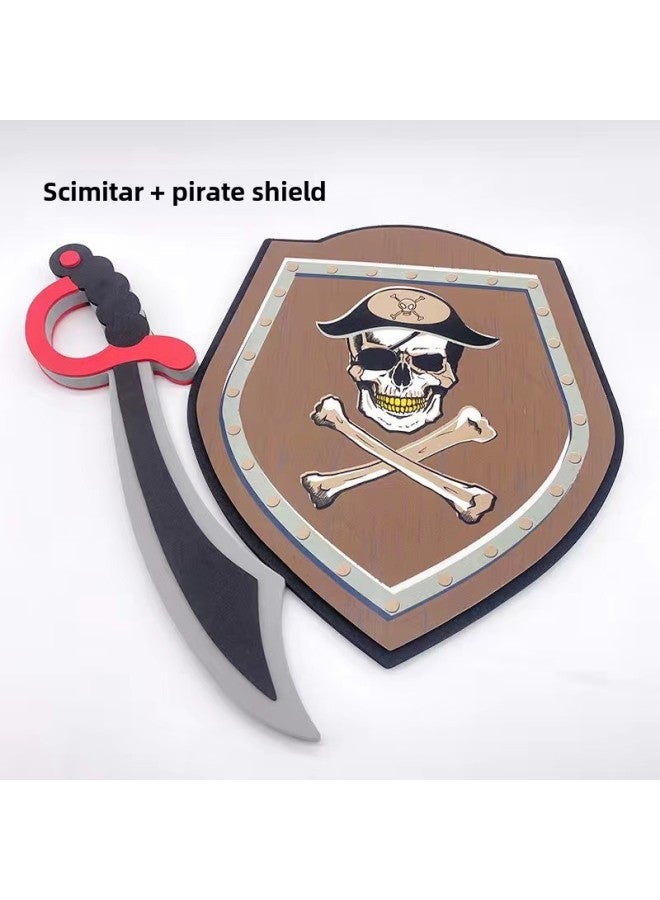 Spot Eva Toy Sword Shield Manufacturers Environmental Protection Standard Foam Children's Toy Manufacturers Simulation Model-Color:Blue Sword W029 Shallow Shield W002  - Image 4