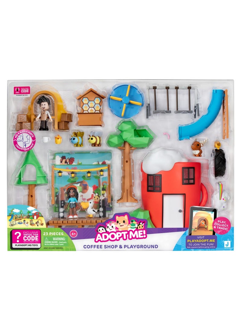 Jazwares Adopt Me Coffee Shop And Park Playset | Collectible Figure | Figure Playset | Perfect Gift for Kids and Collectors  - Image 1