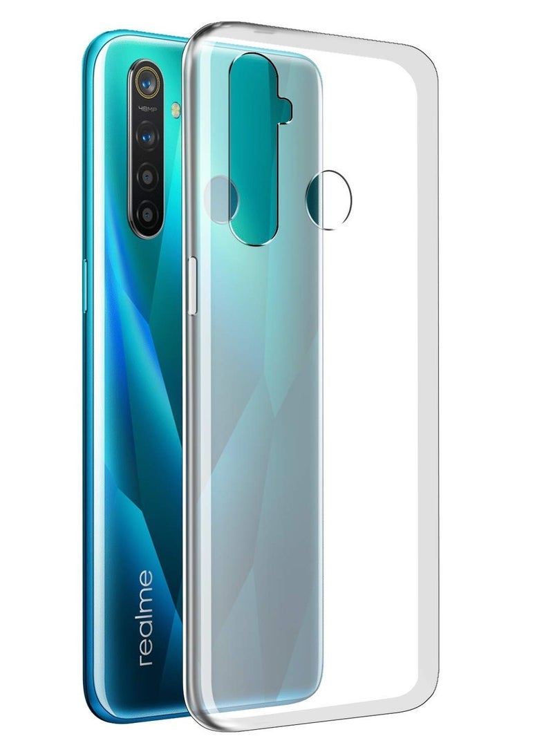 تين تك جراب خلفي شفاف من البلاستيك الناعم المقاوم للصدمات لهاتف Realme 5 Pro - (شفاف) جراب حماية كامل - Image 1