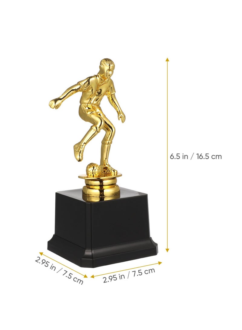KASTWAVE Gold Soccer Trophy, 3 Pcs Small Gold Soccer Trophies for Team Award Ceremonies, Championship Games, Sports Competitions, Athlete Trophy Cup for Team Award Ceremonies (7.5*7.5*16.5 cm) - Image 2