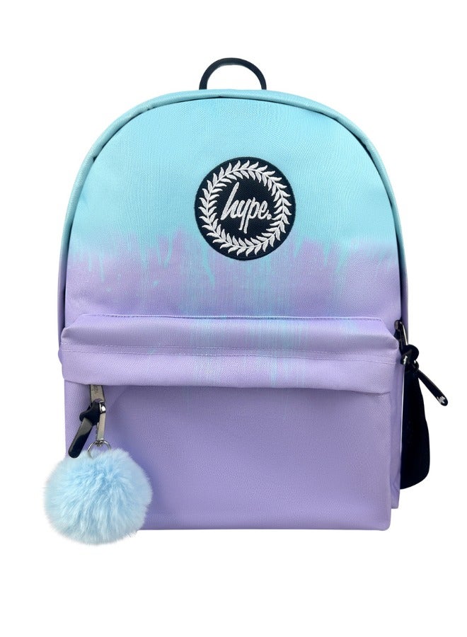 JUST HYPE Iconic Backpack- Lilac &Teal Drips - Image 1