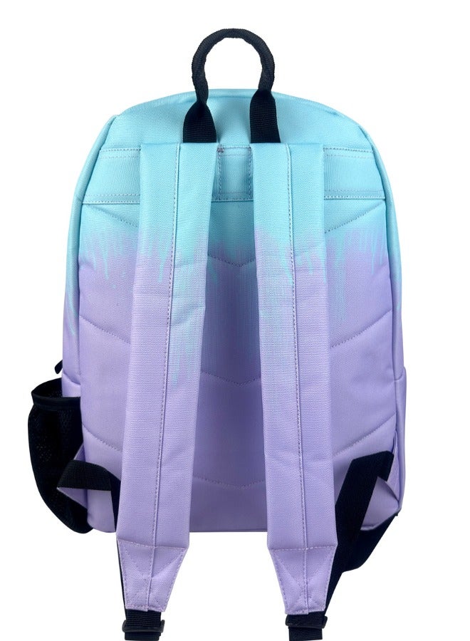 JUST HYPE Iconic Backpack- Lilac &Teal Drips - Image 4