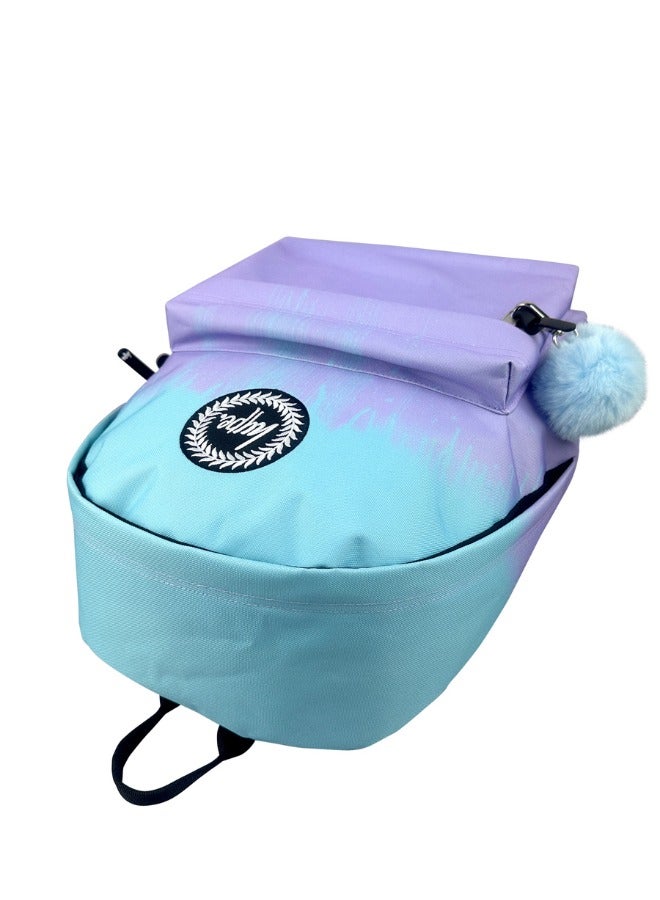 JUST HYPE Iconic Backpack- Lilac &Teal Drips - Image 5
