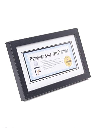 Creative Picture Frames 5.5” x 10.5” Black Business License Certificate Frame for Professionals Holds 3.5” by 8.5” with White Mat Includes Self Standing Easel Back with Hanger - Image 2