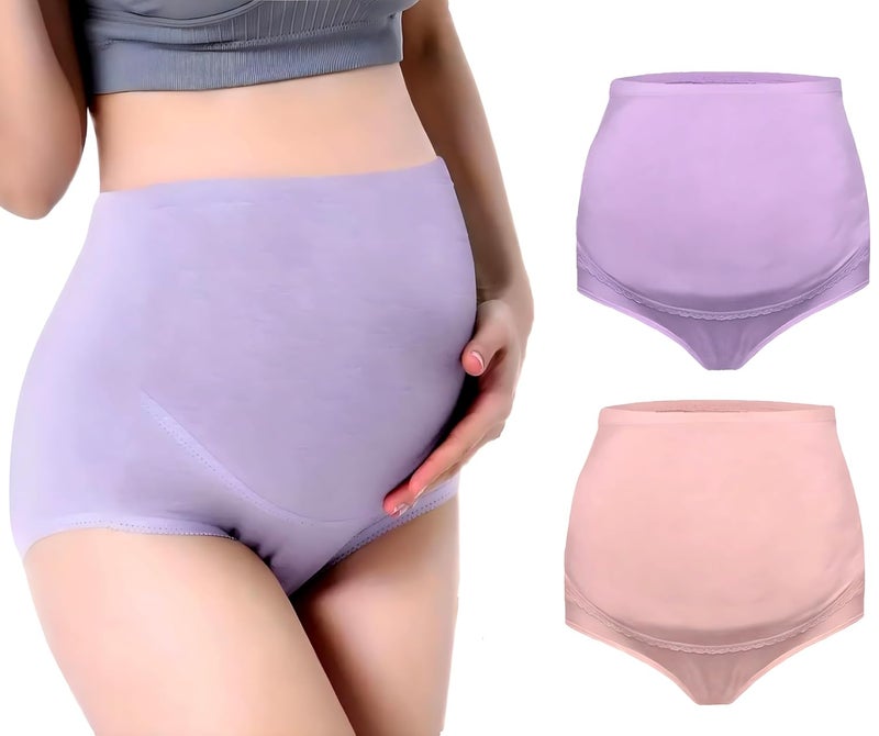 Fashiol Women's Over The Bump Pregnancy Hipster Panty | Postpartum C Section After Delivery Maternity Briefs - Pack of 2 - Image 1