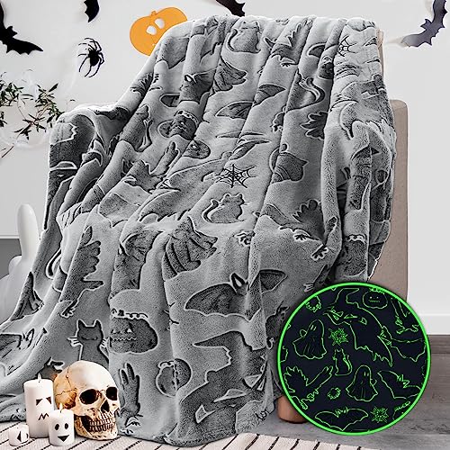 REXEO Throw Blanket Kids Soft Fleece Blankets Black Cat Halloween Throw Blanket 50"×60" - Image 1