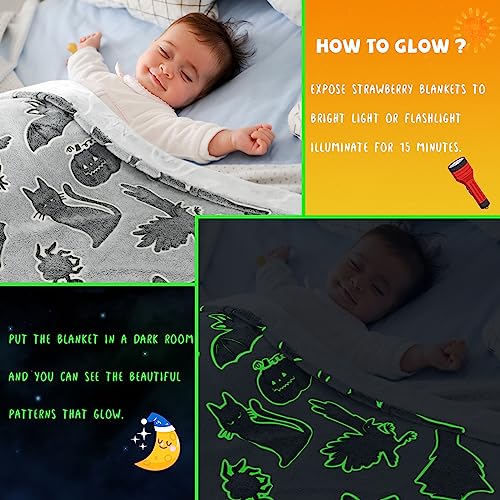 REXEO Throw Blanket Kids Soft Fleece Blankets Black Cat Halloween Throw Blanket 50"×60" - Image 3
